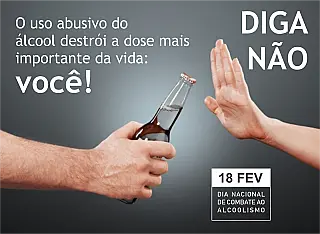 18 de fevereiro é o Dia Nacional de Combate ao Alcoolismo