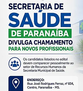 Saúde divulga convocação de candidatos aprovados.