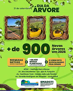 Aparecida do Taboado planta mais de 900 mudas e amplia arborização urbana
