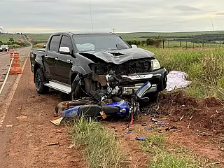 Motociclista morre após bater de frente com camionete na MS-141