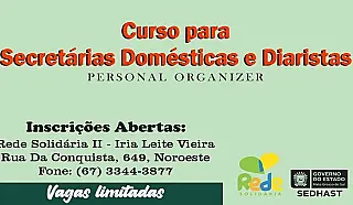 Sedhast e Rede Solidária oferecem curso de personal organizer gratuito
