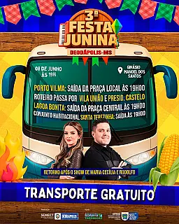 Festa Junina de Deodápolis terá show de Maria Cecília e Rodolfo e transporte gratuito para distritos