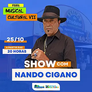 Show com Nando Cigano anima a feira do produtor em Aparecida do Taboado