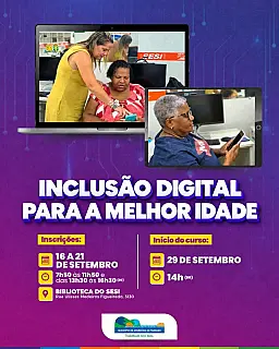 Inscrições abertas para curso de inclusão digital em Aparecida do Taboado