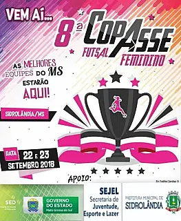 Sidrolândia recebe no final de semana a 8° Copa Asse de Futsal Feminino