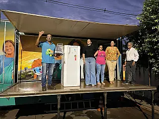 Carreta da ENERGISA realização de ações sociais em Aparecida do Taboado