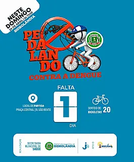 Pedalando Contra a Dengue será realizado neste domingo em Sidrolândia