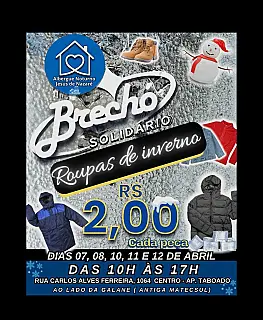 Albergue promove Brechó de Inverno com peças a R$ 2,00