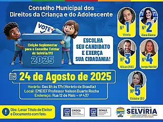 Moradores de Selvíria elegem novo conselheiro tutelar titular e suplentes neste domingo