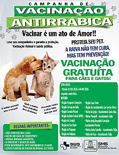 Campanha de vacinação antirrábica começa na zona rural