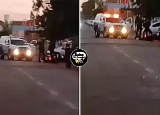 Jovem perde o controle após empinar moto e bate em viatura da PM