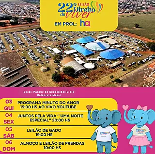 Leilão Direito de Viver chega à 22ª edição com programação solidária em Ivinhema