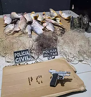 Justiça decreta prisão preventiva de homem flagrado com arma e pescado ilegal
