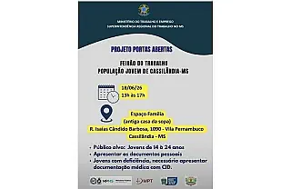 Feirão do Trabalho em Cassilândia oferece oportunidades para jovens de 14 a 24 anos