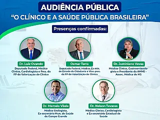 Audiência pública irá tratar da saúde pública brasileira e a atuação do médico clínico geral.