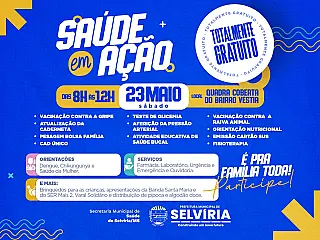 Prefeitura de Selvíria promove ação especial de saúde neste sábado no Bairro Véstia