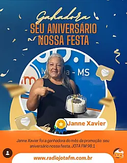 JOTA FM 98.1 divulga ganhadora da promoção "Aniversário do Mês"
