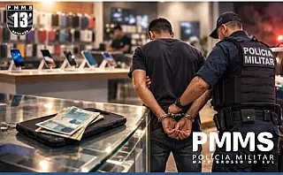 Suspeito é preso após furtar dinheiro em loja de celulares  em  Inocência 