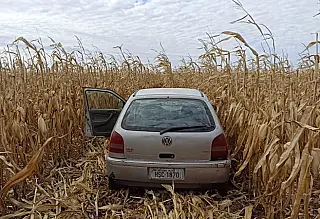 Traficante foge da polícia, invade milharal e abandona gol carregado de maconha