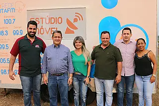 Estúdio móvel da Jota FM está no parque de exposição para cobertura da Expo Sidrolândia