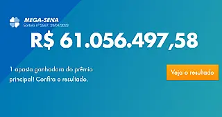Mega-sena: 1 aposta ganhadora do prêmio principal! Confira o resultado.