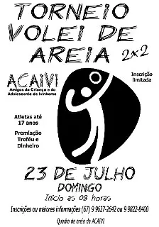 Domingo tem torneio de vôlei de areia na ACAIVI