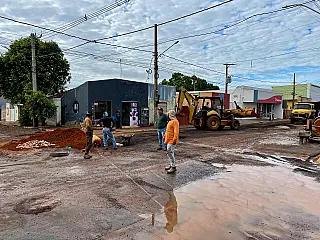 Chuva de 140 milímetros causa danos em obras e mobiliza equipes em Aparecida do Taboado