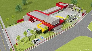 Construção do quartel do Corpo de Bombeiros de Bonito segue cronograma