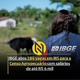 IBGE abre processo seletivo com 284 vagas temporárias em Mato Grosso do Sul
