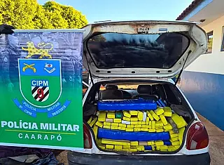 Polícia Militar prende homem com 402 Kg maconha e sknak em Caarapó