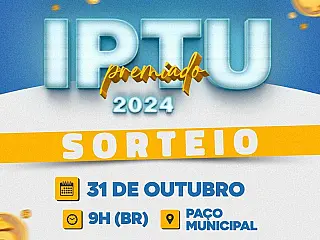 Sorteio do IPTU 2024 em Aparecida do Taboado