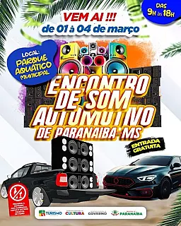 Paranaíba terá folia automotiva com som liberado no parque Aquático Municipal