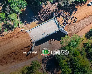 Ponte de concreto sobre o Rio Cortado é inaugurada em Sidrolândia