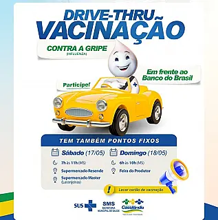 Cassilândia promove drive-thru da vacina contra a gripe neste sábado