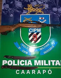 PM de Caarapó prende indigina com espingarda