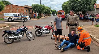 Adolescente sem CNH avança sinal de Pare e provoca acidente em Cassilândia