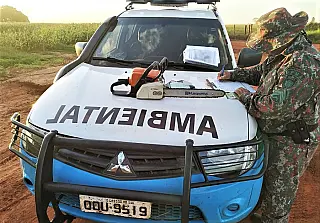 Polícia Militar Ambiental de Batayporã apreende motosserra ilegal e autua proprietário em R$ 1 mil