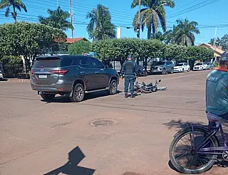 Motociclista ferida em acidente de trânsito em Sidrolândia durante a manhã desta quarta-feira