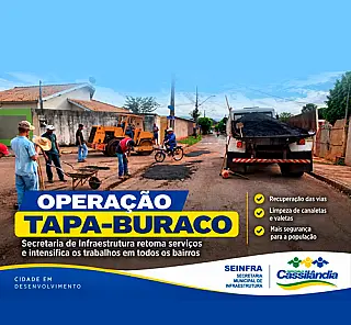 Secretaria de Infraestrutura retomou Operação Tapa-Buraco em Cassilândia
