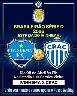 O Ivinhema Futebol Clube já tem data marcada para o Campeonato Brasileiro da Série D