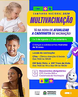 Santa Fé do Sul inicia Campanha Nacional de Multivacinação para crianças e adolescentes