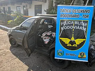 PMR prende carga de cigarros contrabandeado na MS-162