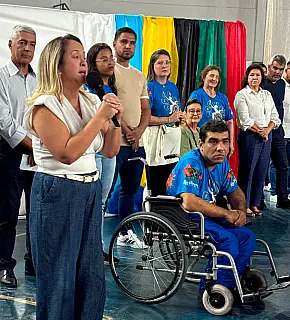 Lia Nogueira prestigia abertura das Olimpíadas das APAEs em Nova Andradina