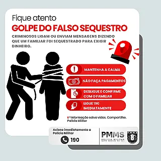 Polícia Militar alerta população sobre golpe do falso sequestro