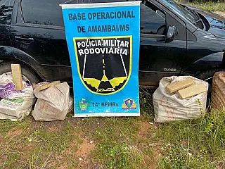 Polícia apreende 95 quilos de maconha em veículo abandonado na MS-156