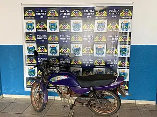 Polícia Militar e Polícia Civil recuperam motocicleta e prendem autor de furto