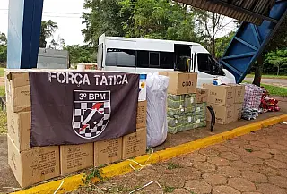 Van é apreendida carregada com contrabando a caminho da Capital