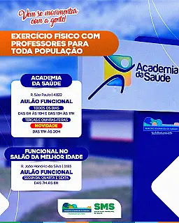 Academia da Saúde amplia horários e oferece professores para toda a população