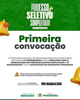 Título: Semed divulga edital de convocação do Processo Seletivo Simplificado em Paranaíba