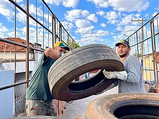 Aparecida do Taboado recolhe 27 toneladas de pneus e garante destino sustentável